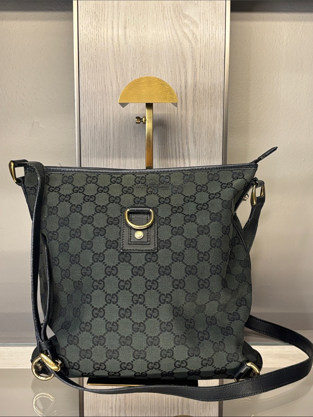 Gucci Dark Green GG Canvas Crossbody w/COA